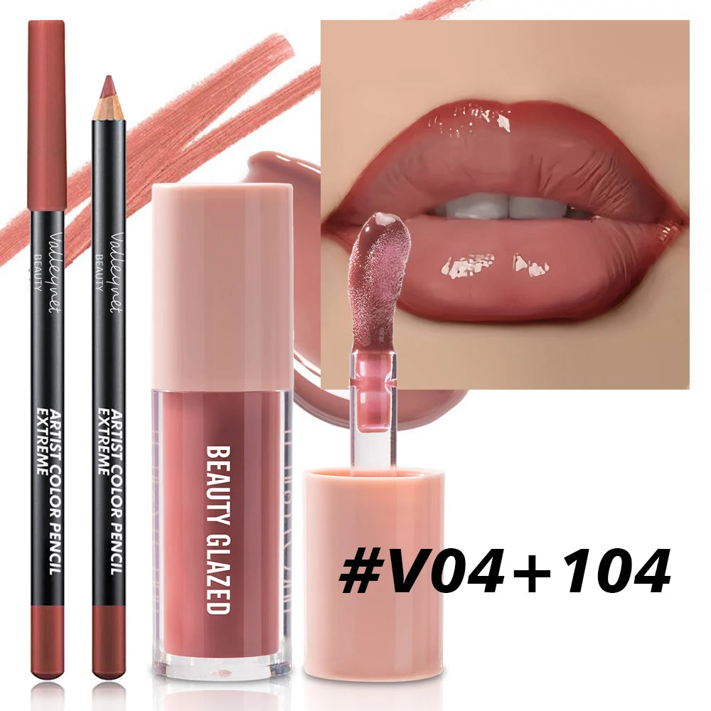 2pcs Set Velvet Texture Lip Makeup