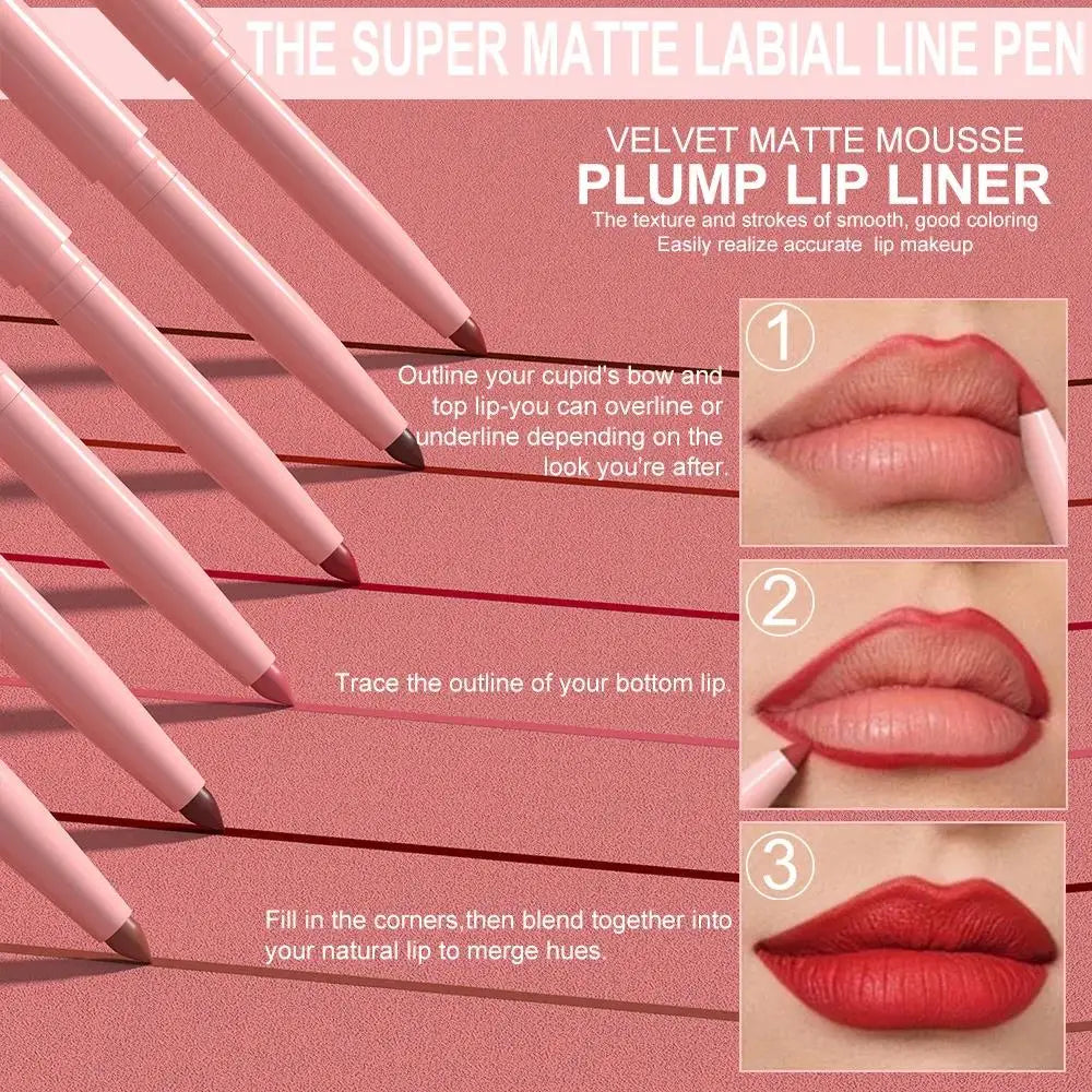 6pcs Matte Lip Liner Set