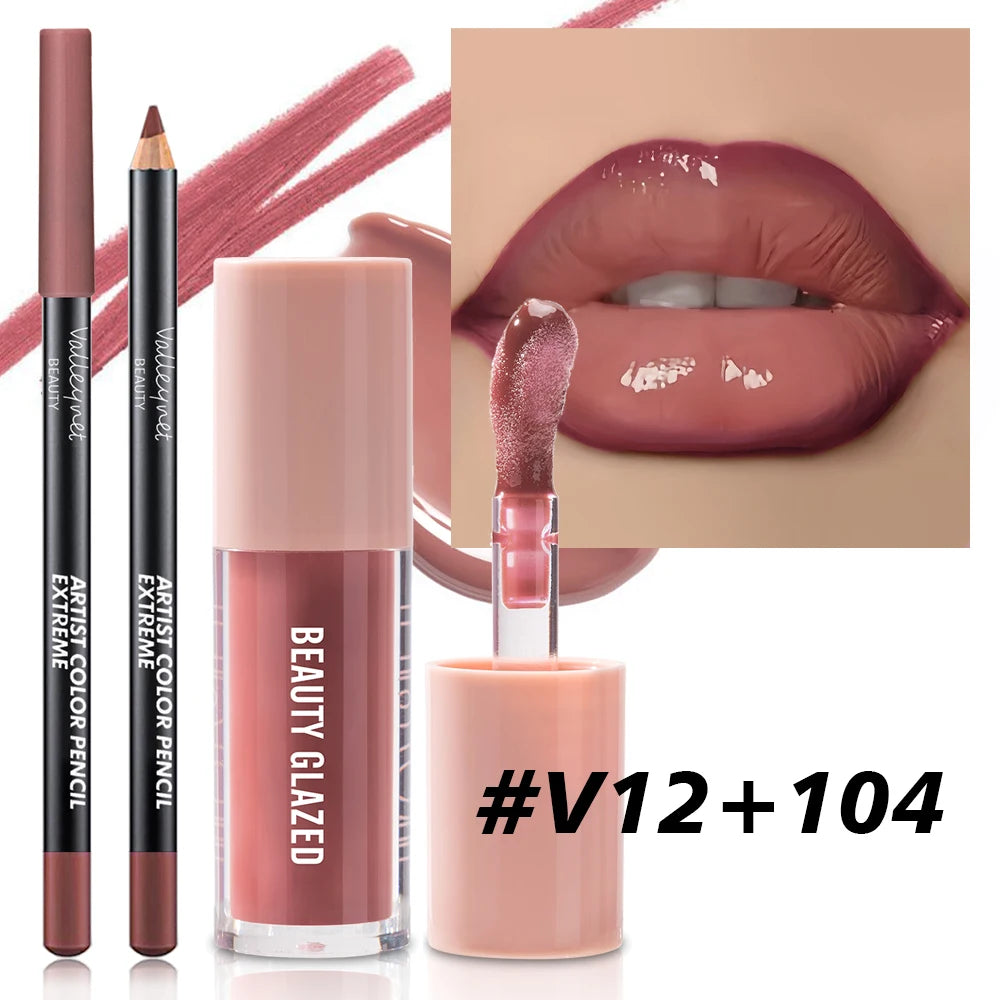 2pcs Set Velvet Texture Lip Makeup