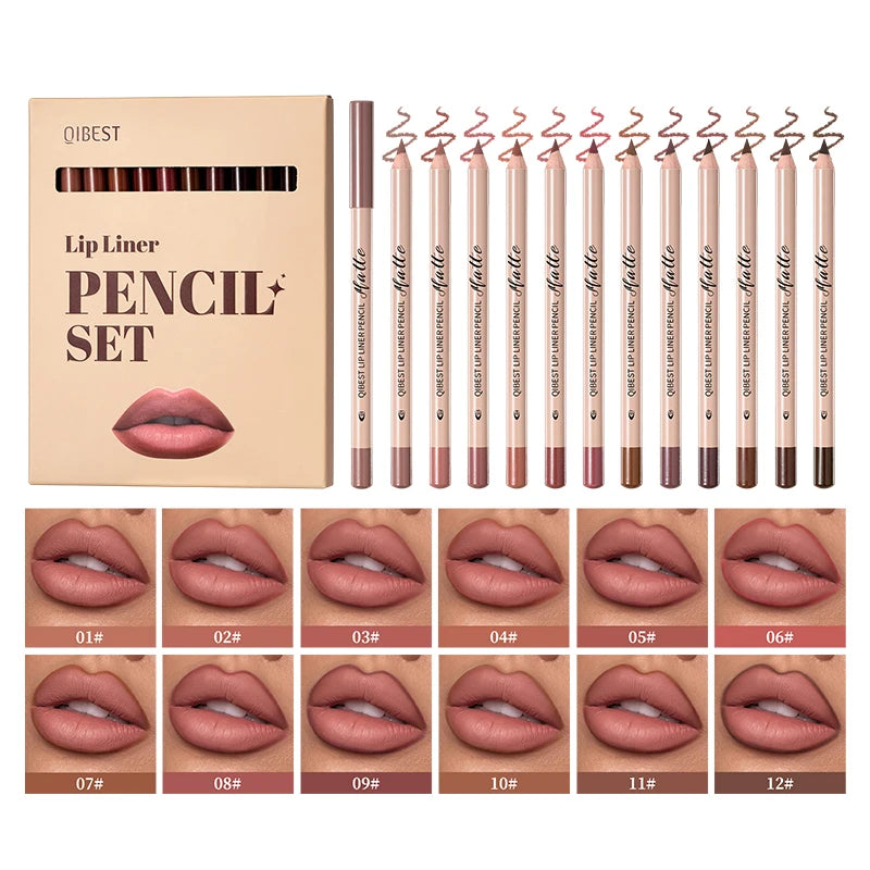 12 piece matte lipliner set