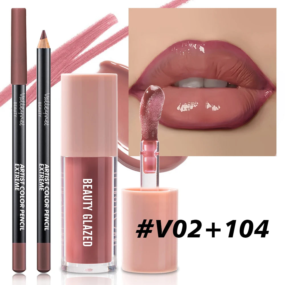 2pcs Set Velvet Texture Lip Makeup