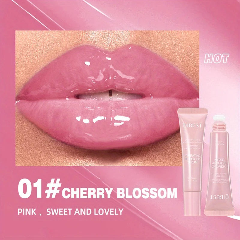 Colored lip gloss, liquid hydrating and moisturizing