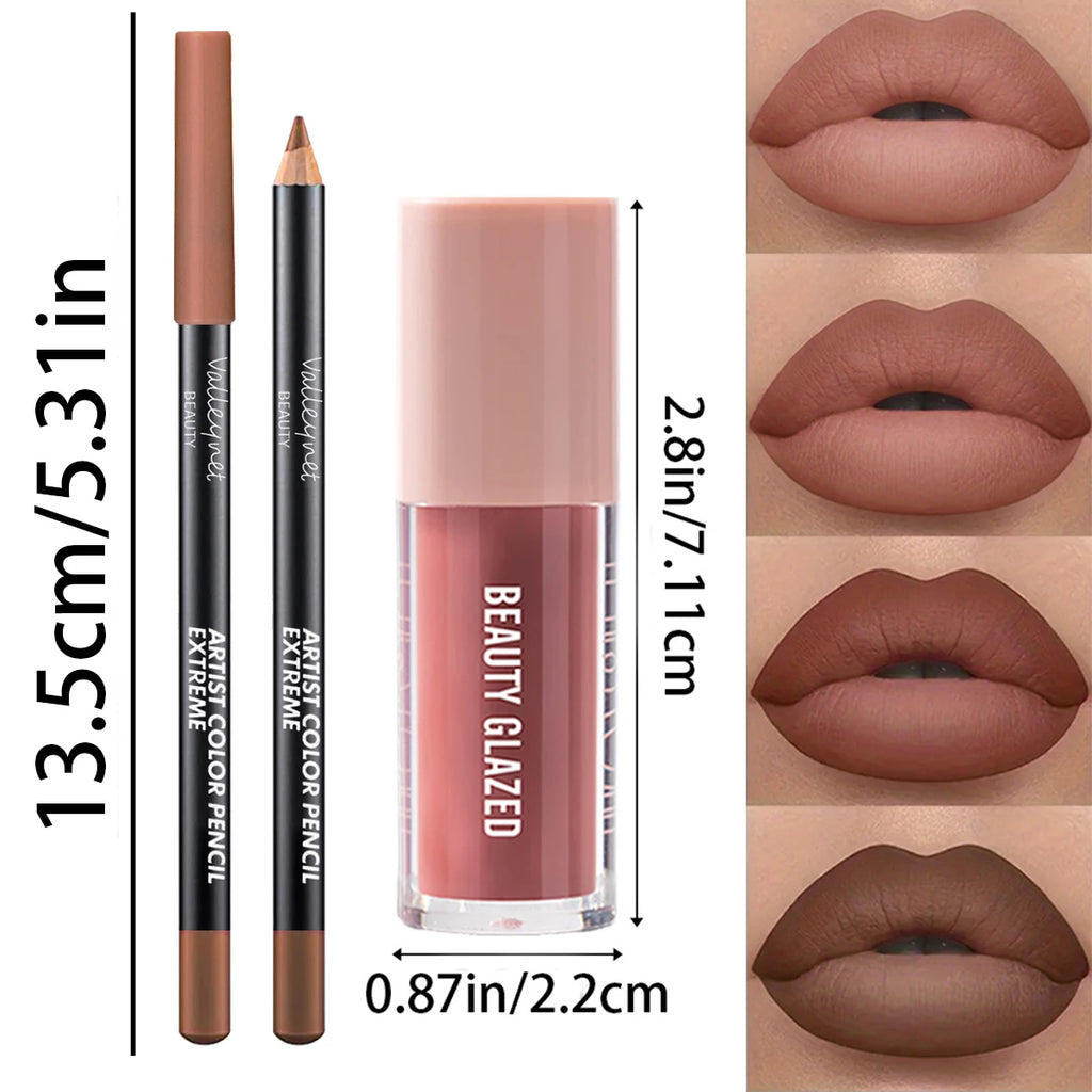 2pcs Set Velvet Texture Lip Makeup