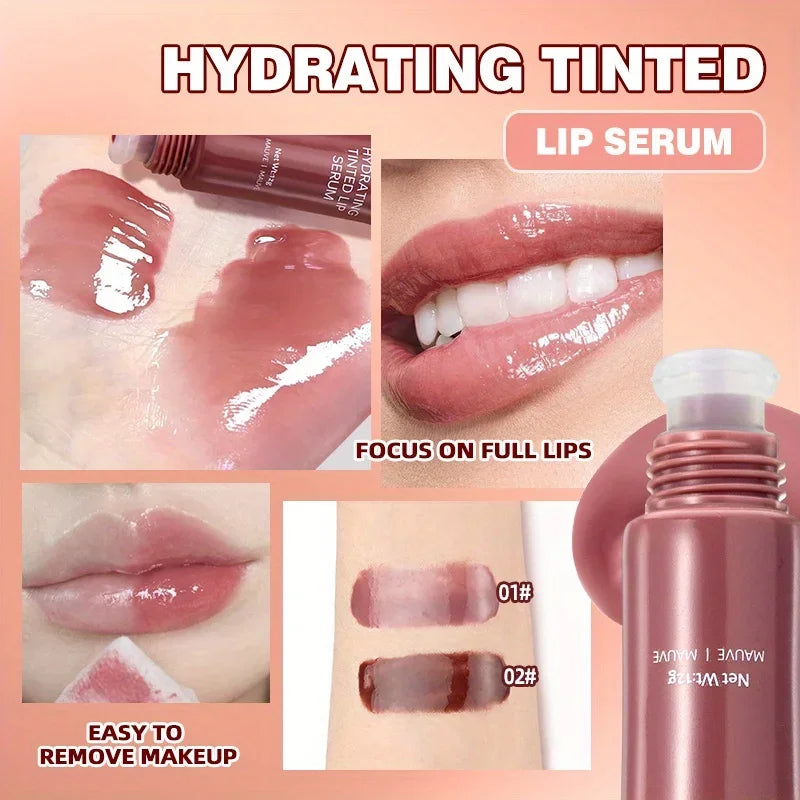 Colored lip gloss, liquid hydrating and moisturizing